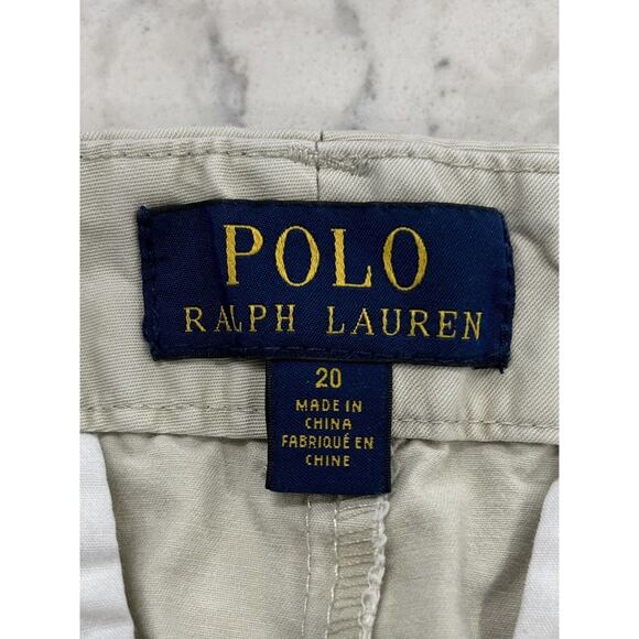 Polo Ralph Lauren Boy's Beige Khaki 100% Cotton Flat Front Chino Shorts Size 20 - Picture 5 of 5